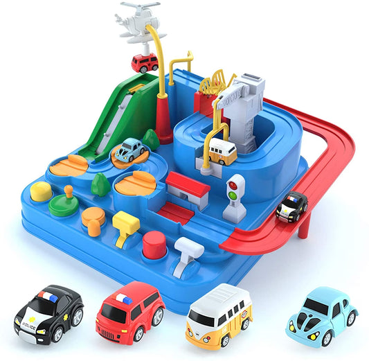 Adventure Race Car Toys for Boys 3-6 Years Race Track Playset Toddler Puzzles Interactive