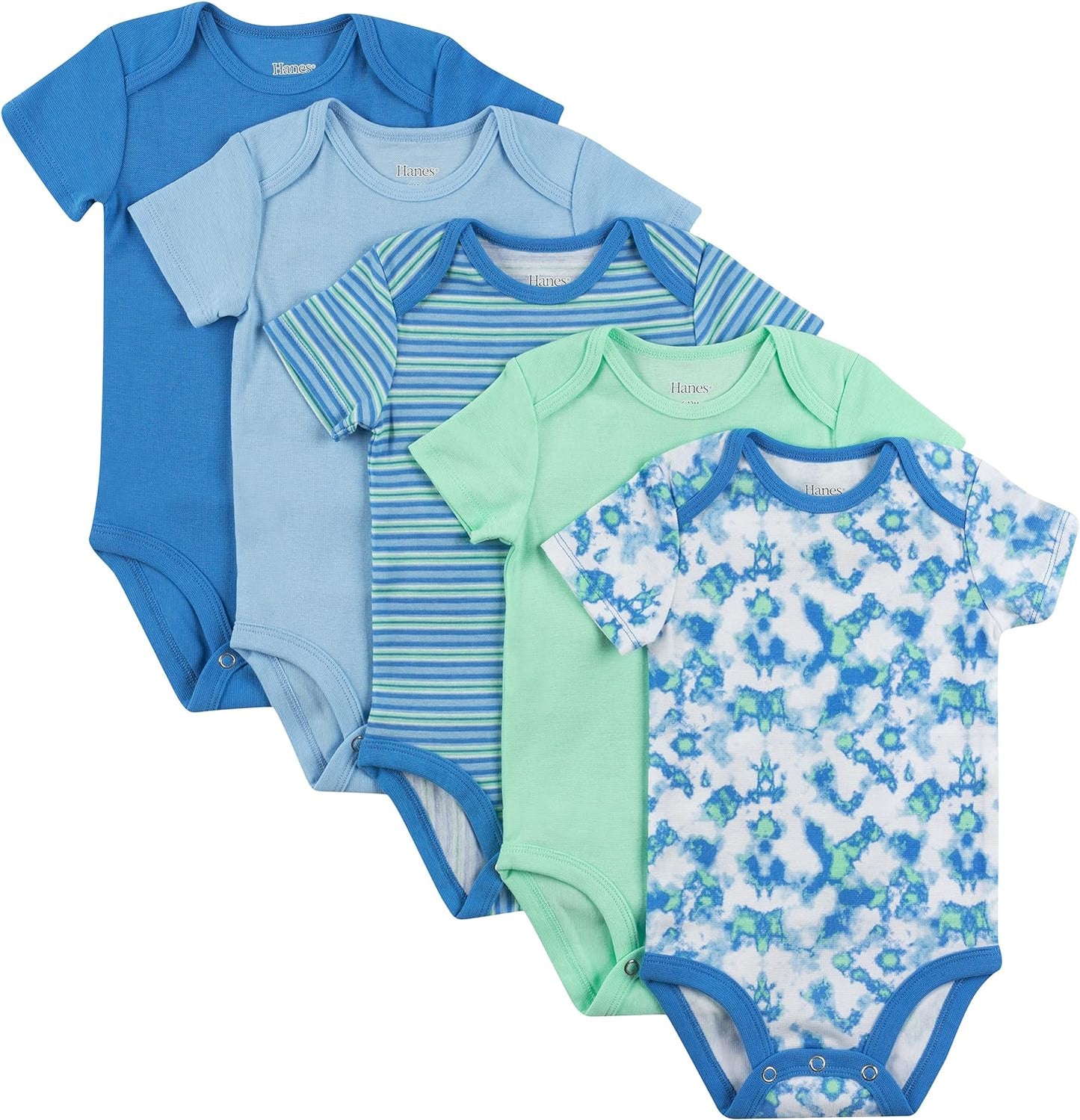 Baby Bodysuits, Ultimate Flexy Short Sleeve for Boys & Girls, 5-Pack