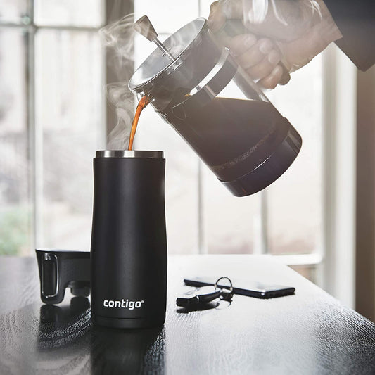 Loop Vacuum-Insulated Grapevine & Stainless Steel Travel Mugs with Easy-Clean Lid