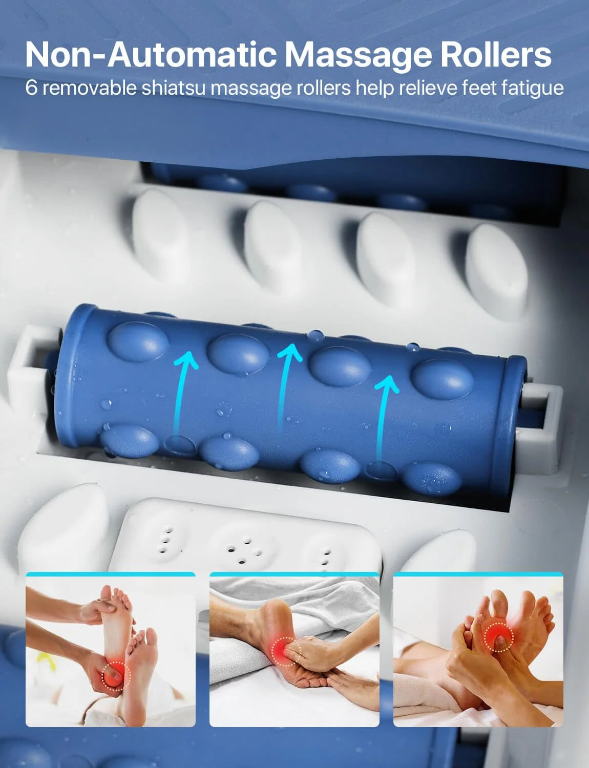 Collapsible Foot Spa Bath Massager with Heat, Remote Control, Temperature Control, Bubbles, Pumice Stone, Timer