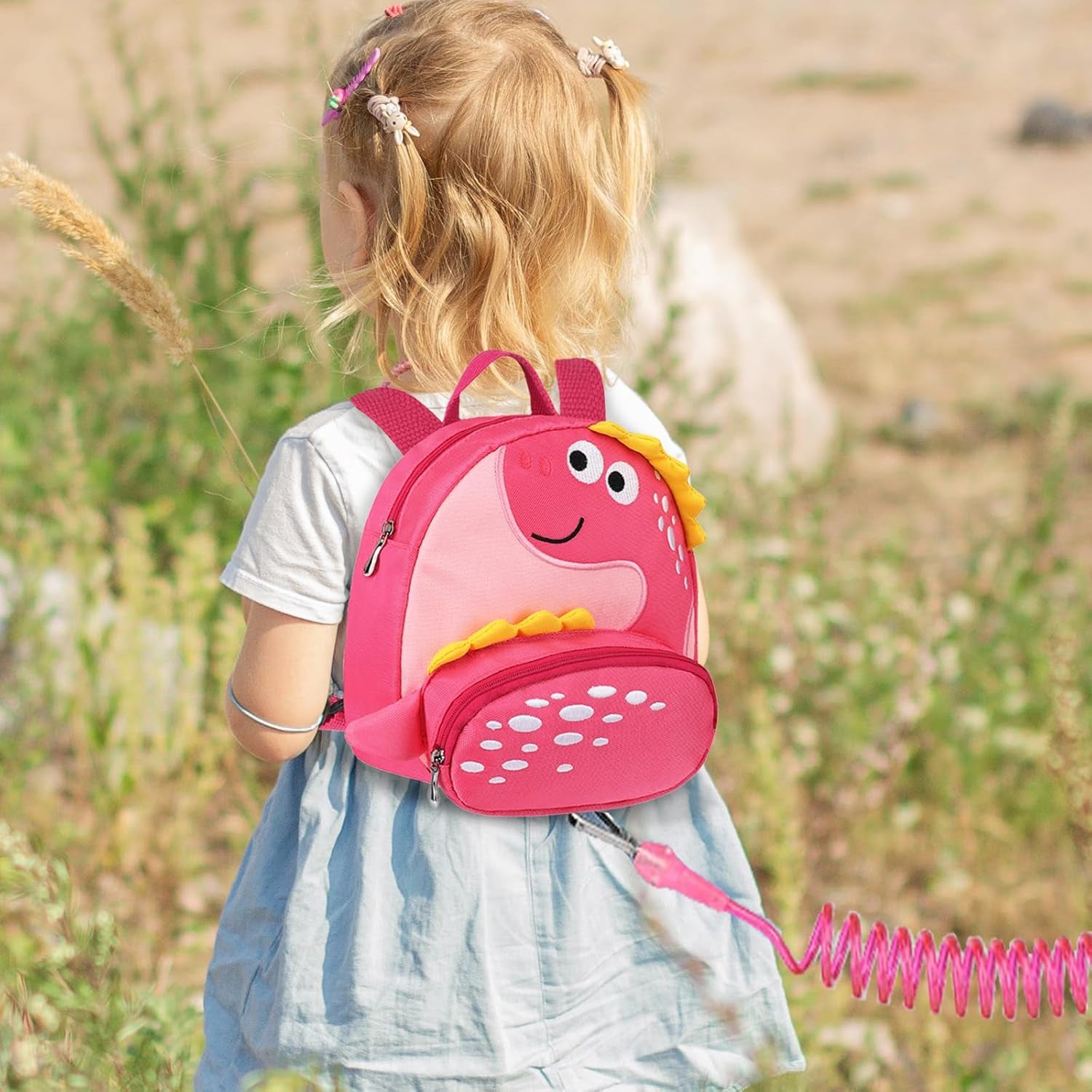  Cute Dinosaur Harnesses with Kids anti Lost Wrist Link,  Wristband Tether Strap and Protection Leashes