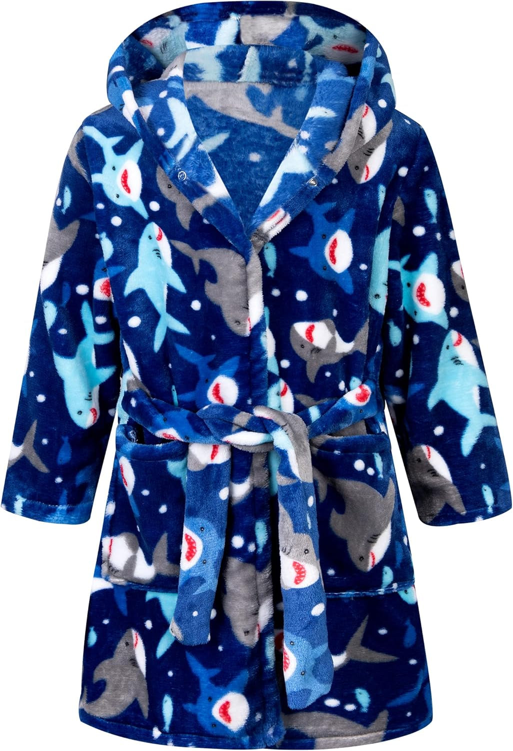 Boys Girls Cartoon Hooded Bathrobe Pajamas Sleepwear