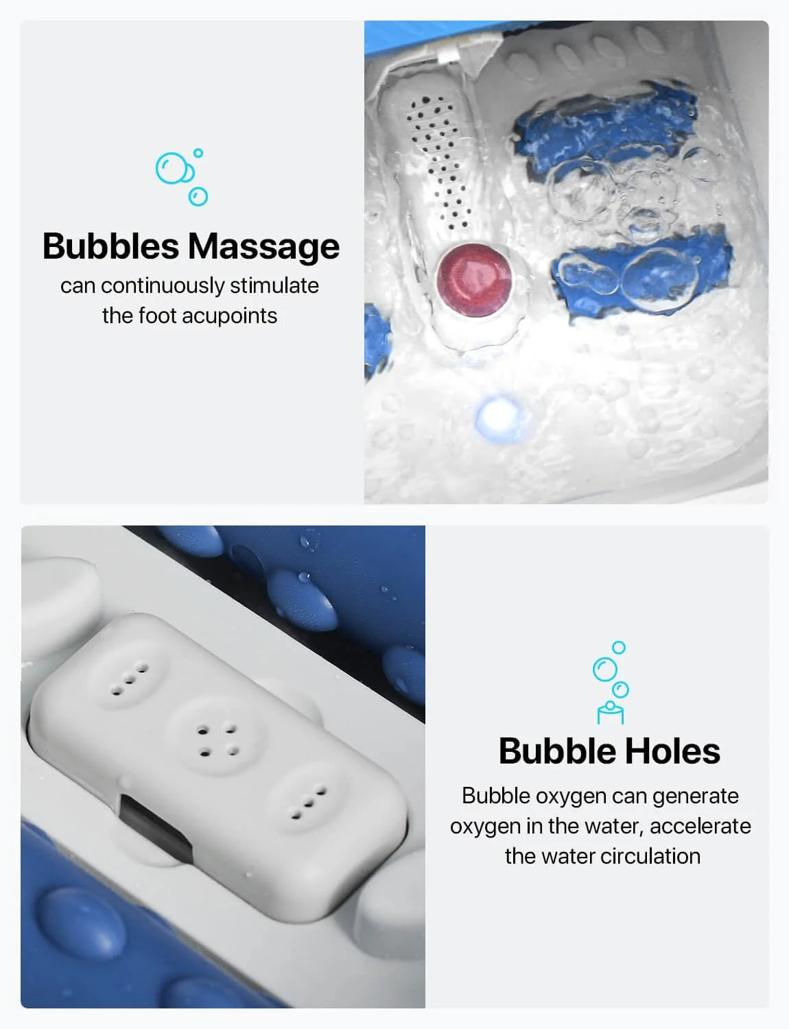 Collapsible Foot Spa Bath Massager with Heat, Remote Control, Temperature Control, Bubbles, Pumice Stone, Timer