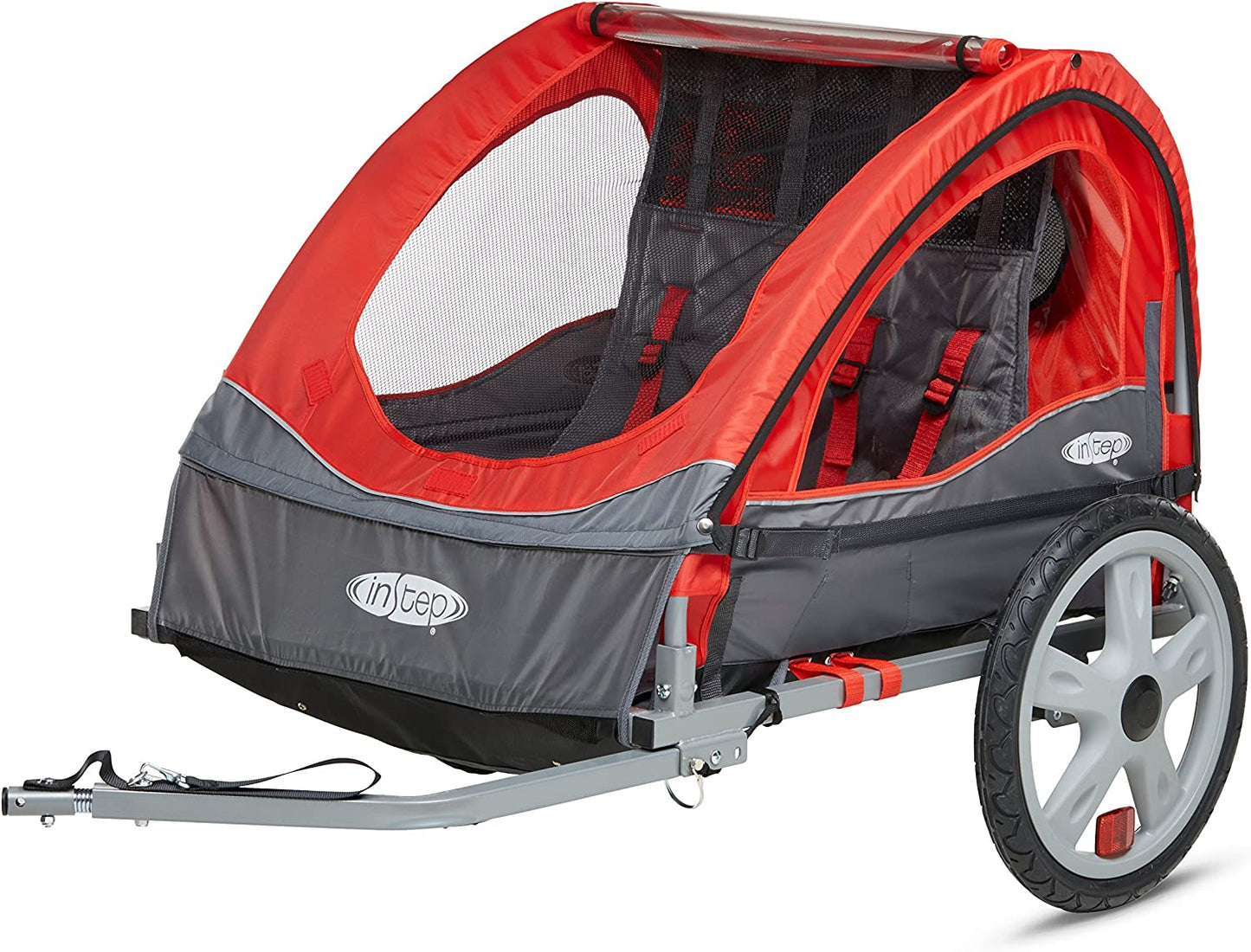 Single or Double Seat, Universal Coupler, Folding Frame, Quick-Release Wheels, Canopy with Bug Screen and Weather Shield, Bike Trailer for Kids