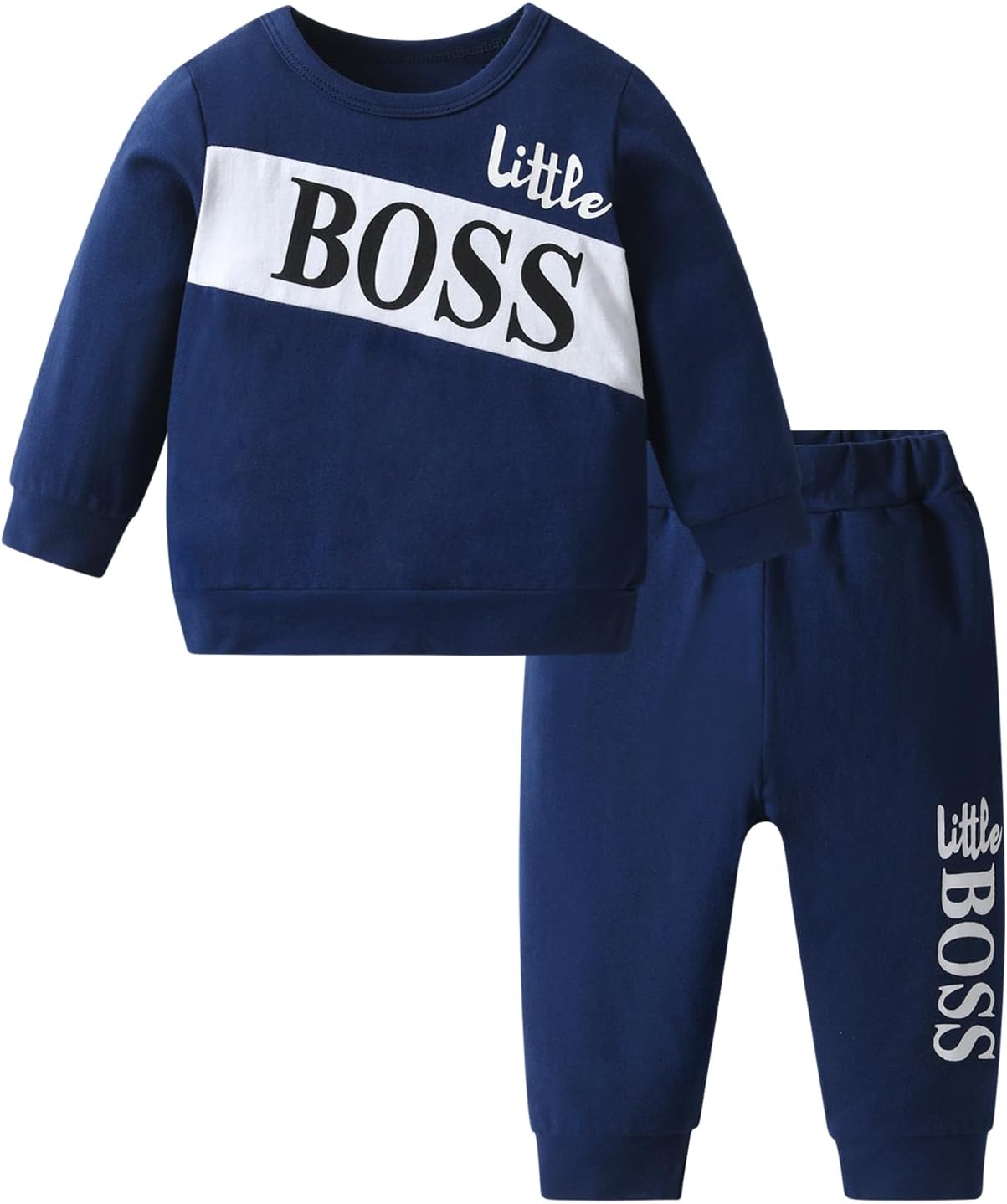 Toddler Infant Baby Boy Clothes Long Sleeve Letter Print Sweatshirt Tops + Pants 2PCS Outfit Set