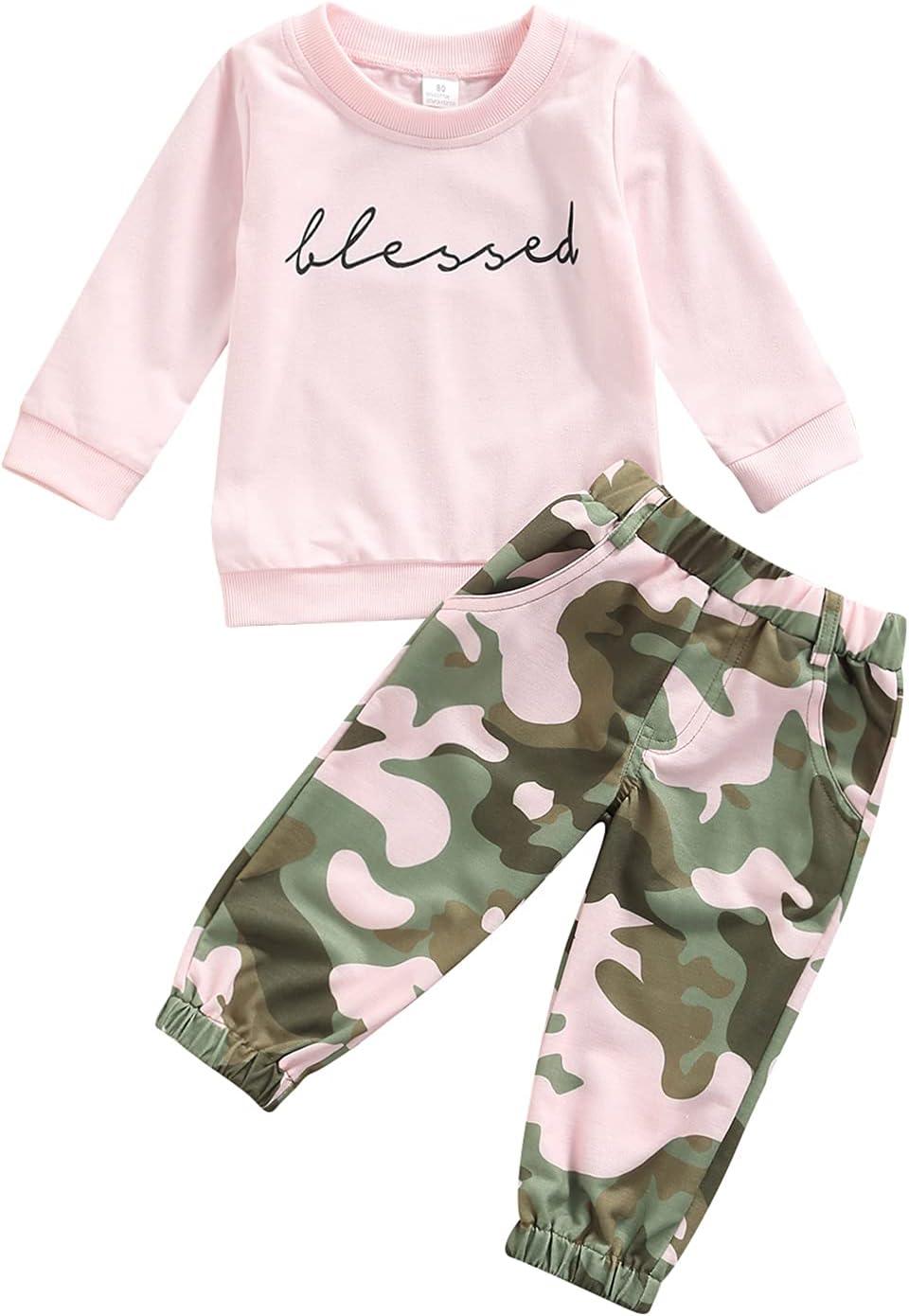 Girls Clothes 2T-6Y Sweatshirt & Camouflage Pants Set Kids Winter Sweatsuit