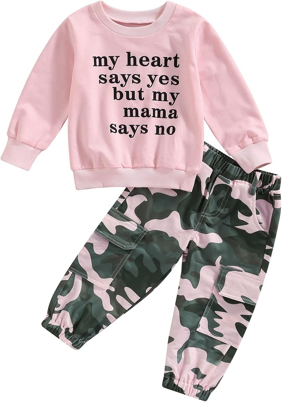 Girls Clothes 2T-6Y Sweatshirt & Camouflage Pants Set Kids Winter Sweatsuit