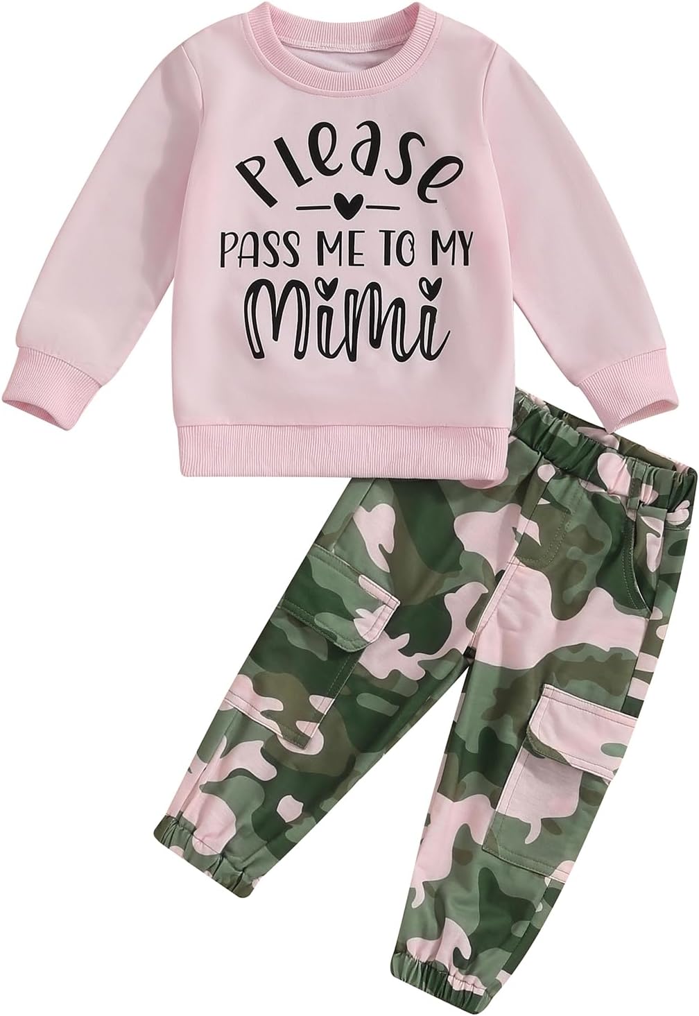 Girls Clothes 2T-6Y Sweatshirt & Camouflage Pants Set Kids Winter Sweatsuit