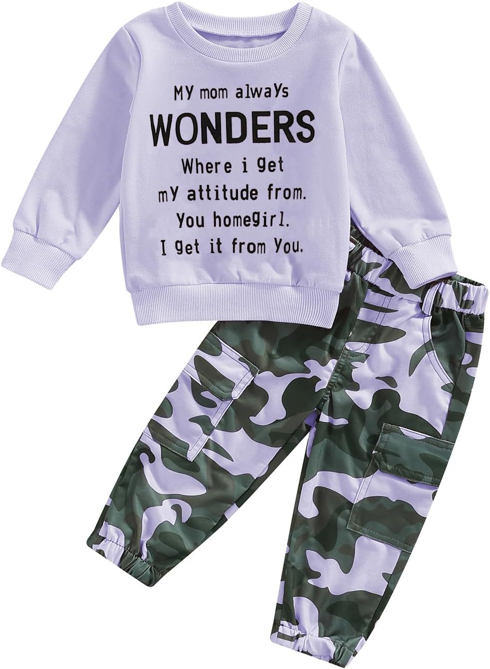 Girls Clothes 2T-6Y Sweatshirt & Camouflage Pants Set Kids Winter Sweatsuit