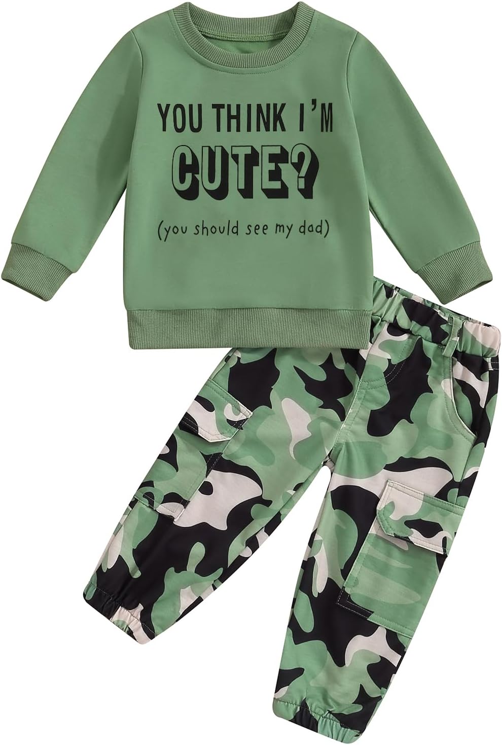 Girls Clothes 2T-6Y Sweatshirt & Camouflage Pants Set Kids Winter Sweatsuit