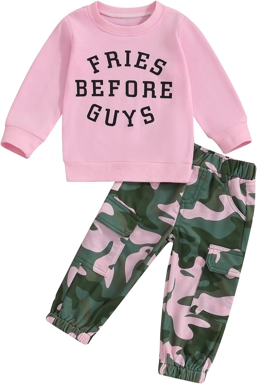 Girls Clothes 2T-6Y Sweatshirt & Camouflage Pants Set Kids Winter Sweatsuit