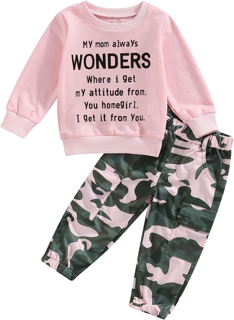 Girls Clothes 2T-6Y Sweatshirt & Camouflage Pants Set Kids Winter Sweatsuit