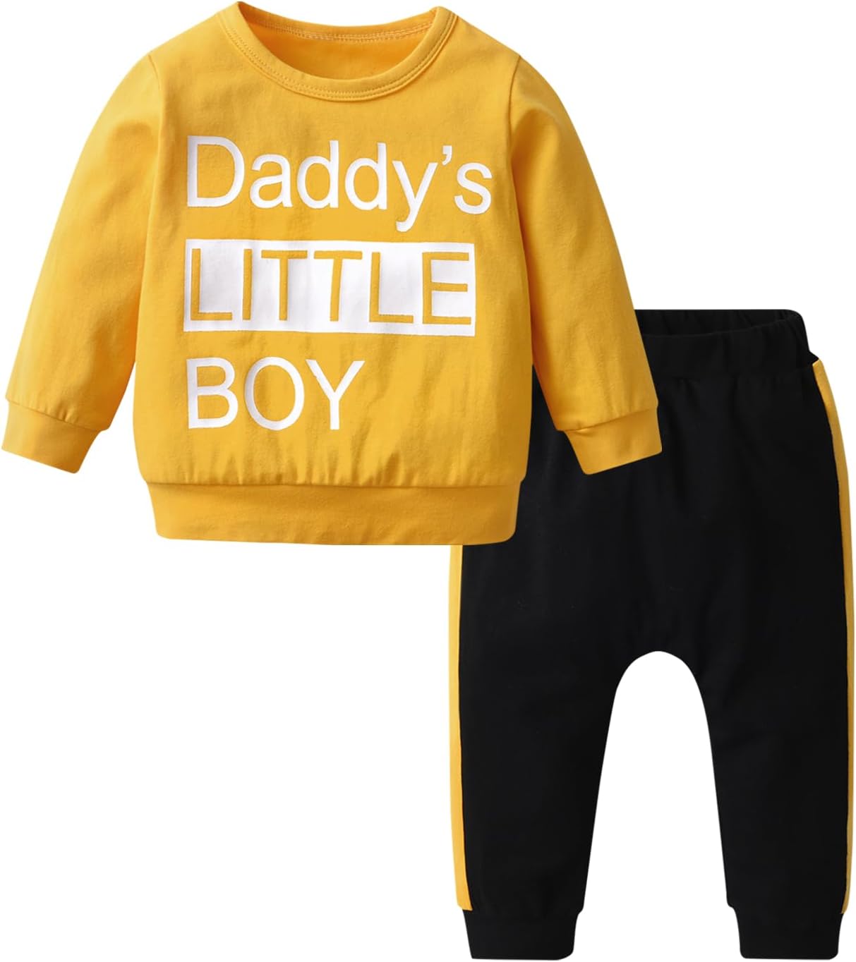 Toddler Infant Baby Boy Clothes Long Sleeve Letter Print Sweatshirt Tops + Pants 2PCS Outfit Set