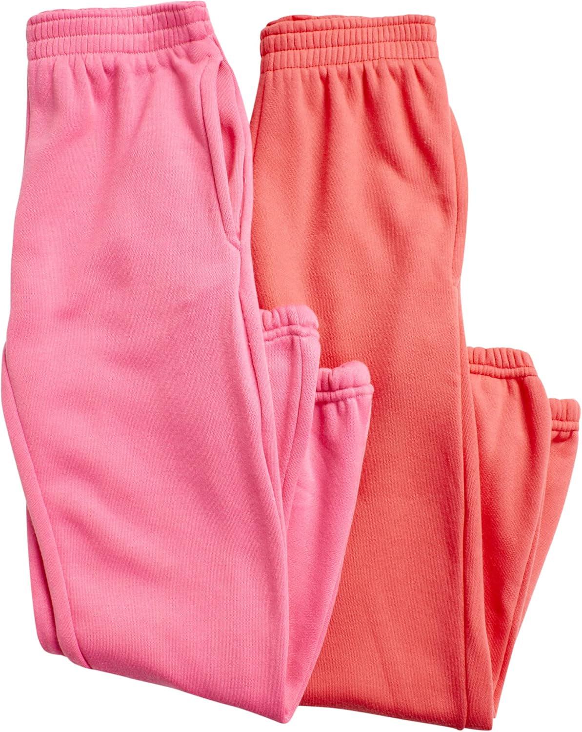 Girls Sweatpants - 4 Pack Basic Solid Active Soft Fleece Pull on Girls Joggers with Pockets (Sizes: 5-16)