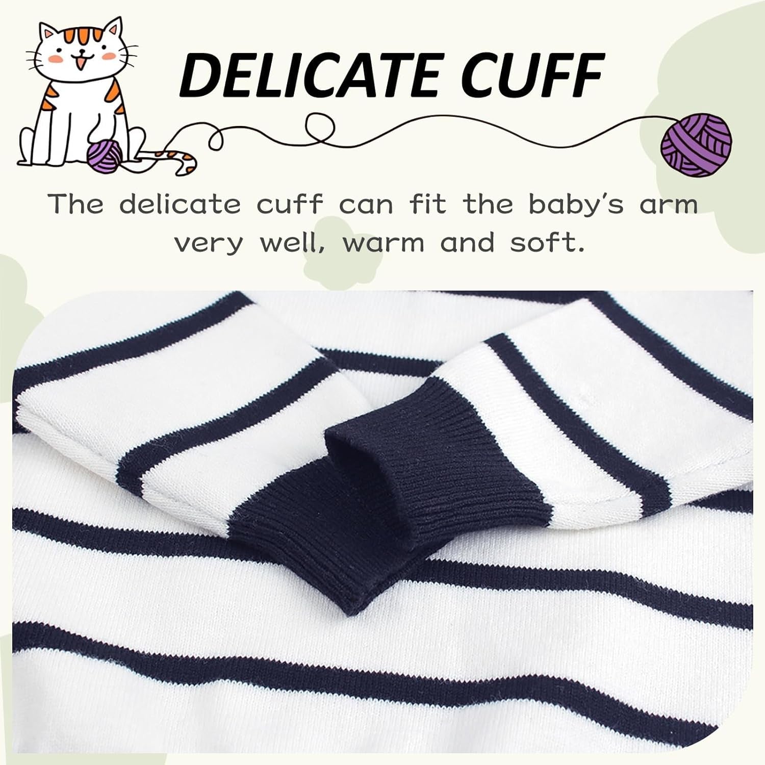  Long Sleeve Crewneck Striped Cotton Pullover Sweatshirt  1-5T