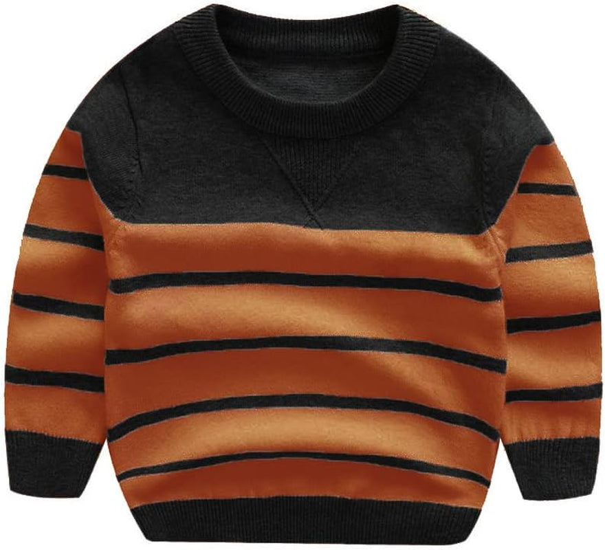  Long Sleeve Crewneck Striped Cotton Pullover Sweatshirt  1-5T