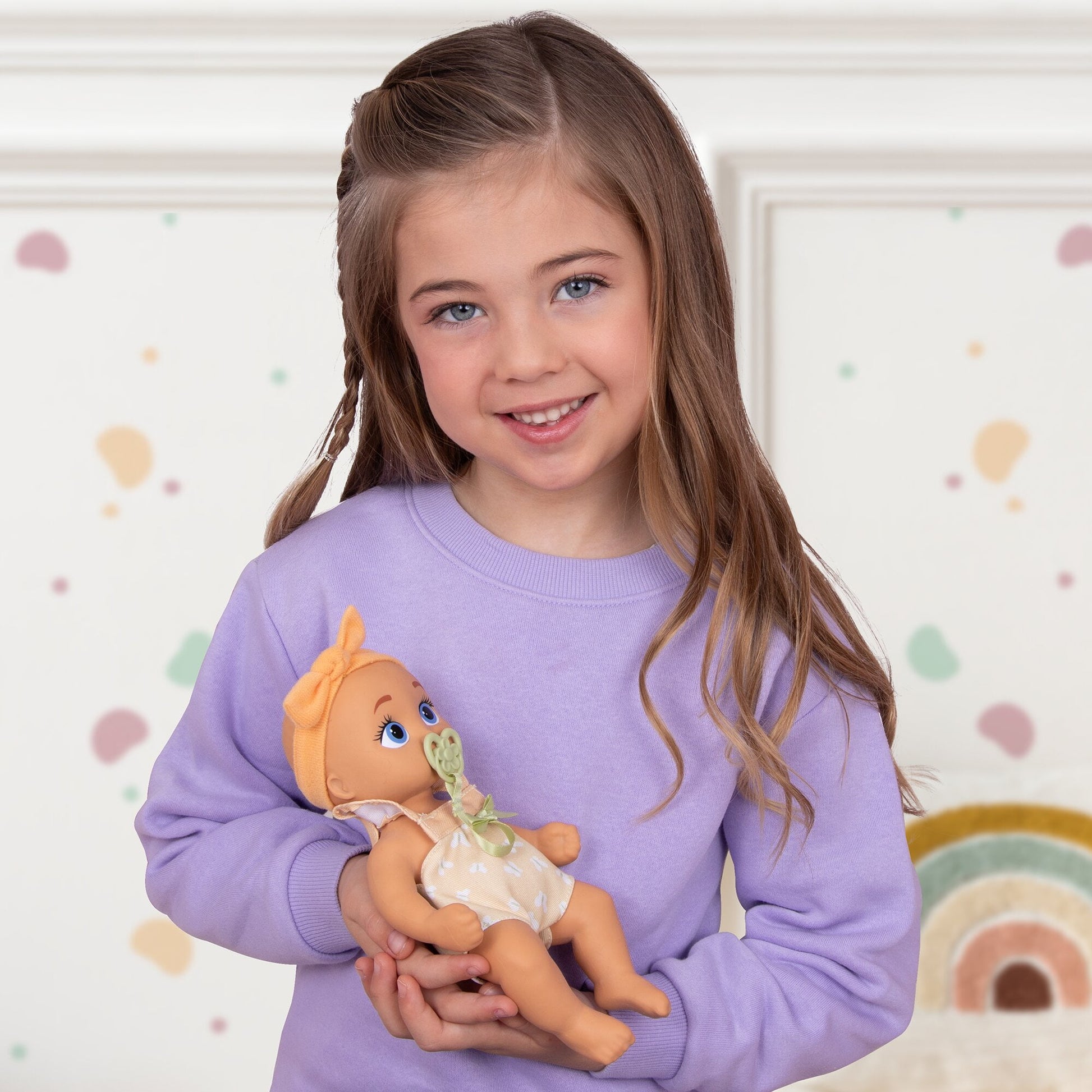 Mini Rowan Realistic Doll, Soft Skin, Yellow Outfit, 9-Inch Tall, 18M+