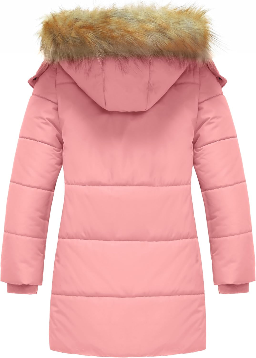 Girl'S Winter Coat Long Puffer Jacket Fleece Parka with Hood Waterproof