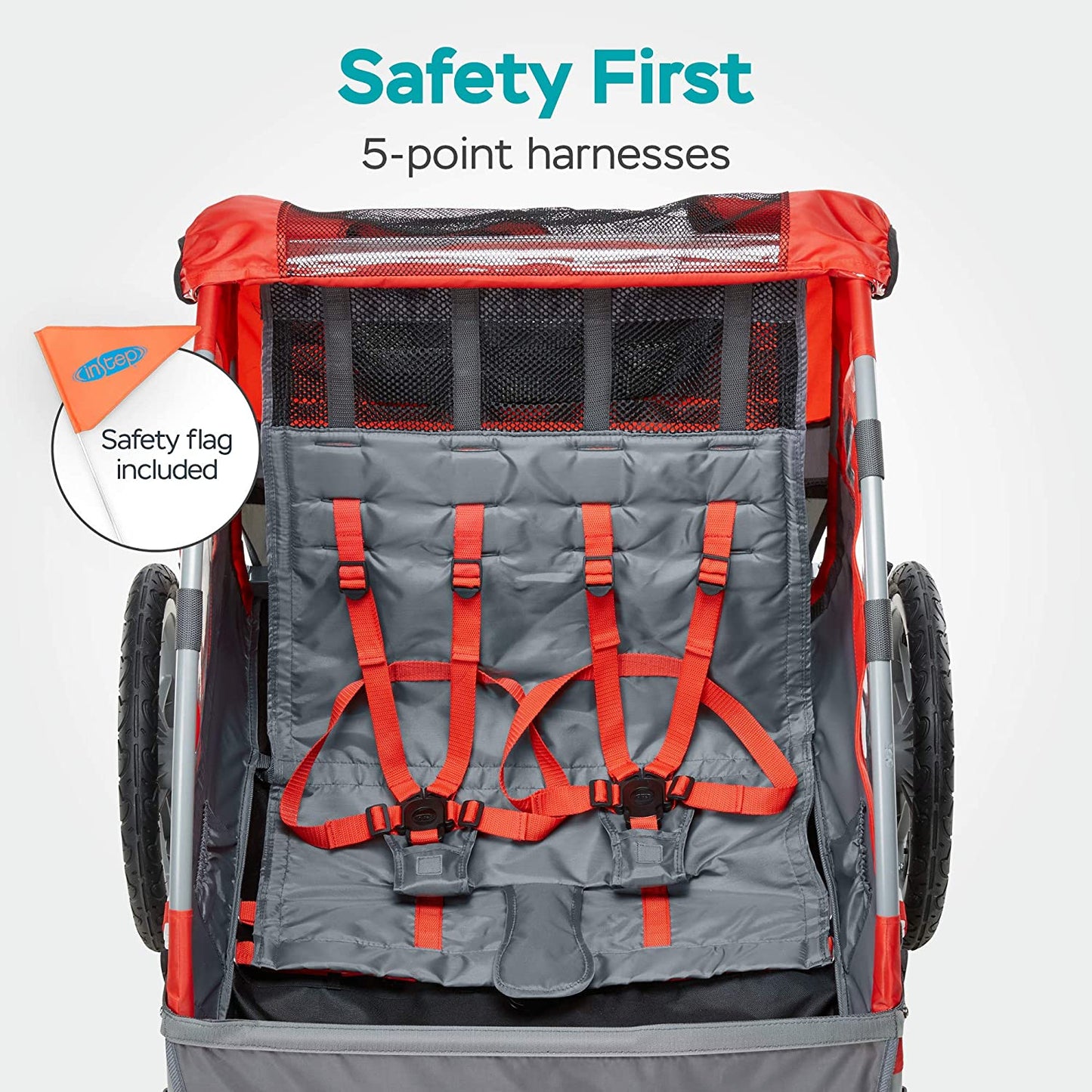 Single or Double Seat, Universal Coupler, Folding Frame, Quick-Release Wheels, Canopy with Bug Screen and Weather Shield, Bike Trailer for Kids