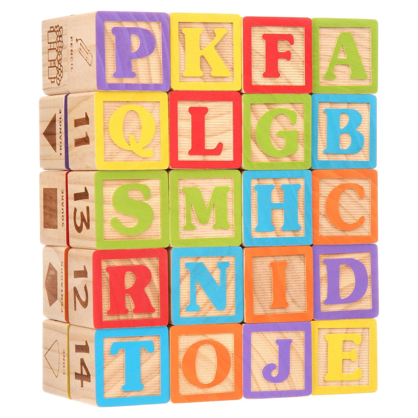 ABCs and Numbers Wooden Blocks, 40 Pieces, Baby and Toddler Toys for Ages 18 Months and Older