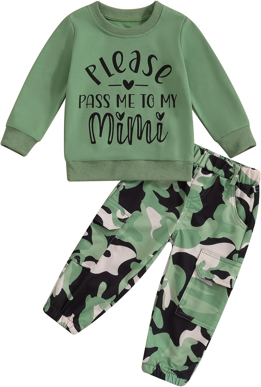 Girls Clothes 2T-6Y Sweatshirt & Camouflage Pants Set Kids Winter Sweatsuit