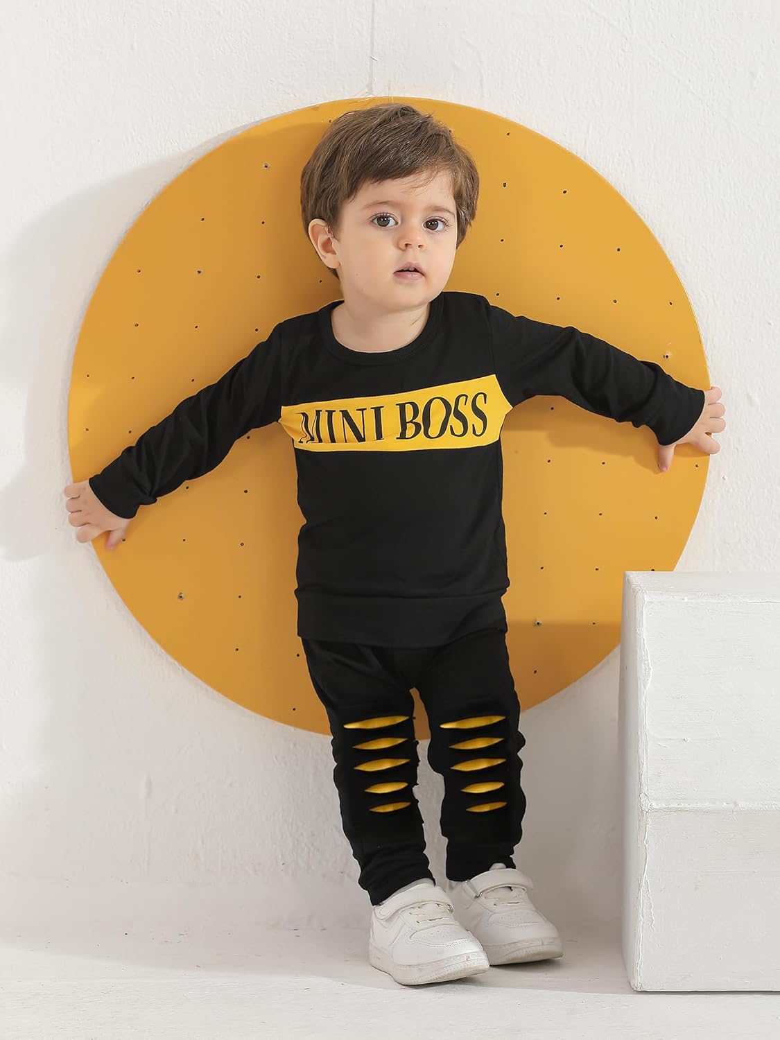 Toddler Infant Baby Boy Clothes Long Sleeve Letter Print Sweatshirt Tops + Pants 2PCS Outfit Set