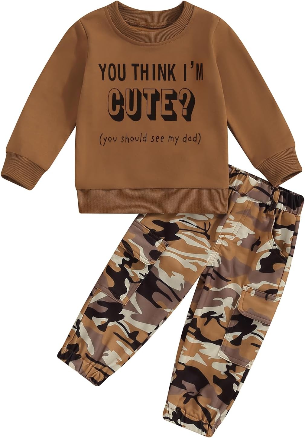 Girls Clothes 2T-6Y Sweatshirt & Camouflage Pants Set Kids Winter Sweatsuit