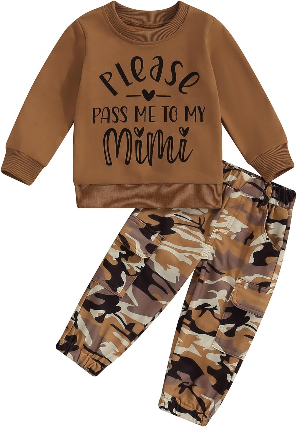 Girls Clothes 2T-6Y Sweatshirt & Camouflage Pants Set Kids Winter Sweatsuit