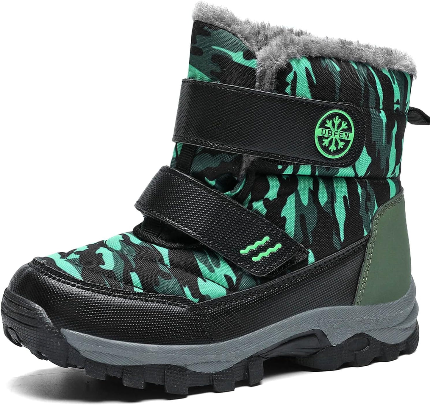 Kids Snow Boots Boys Winter Warm Waterproof Outdoor Slip Resistant Cold Weather Shoes (Toddler/Little Kid/Big Kid)