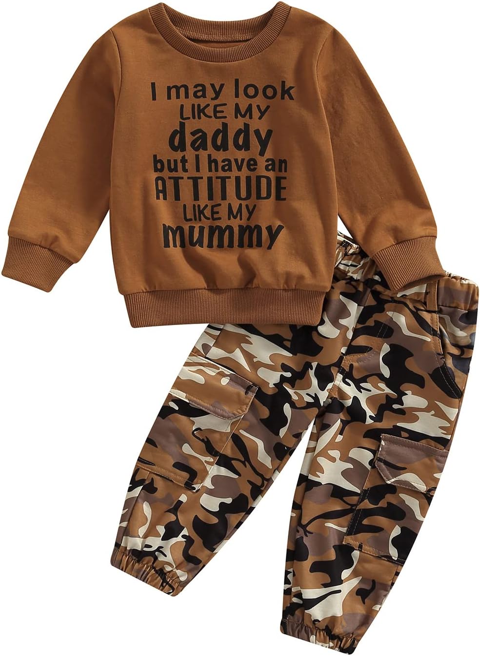 Girls Clothes 2T-6Y Sweatshirt & Camouflage Pants Set Kids Winter Sweatsuit