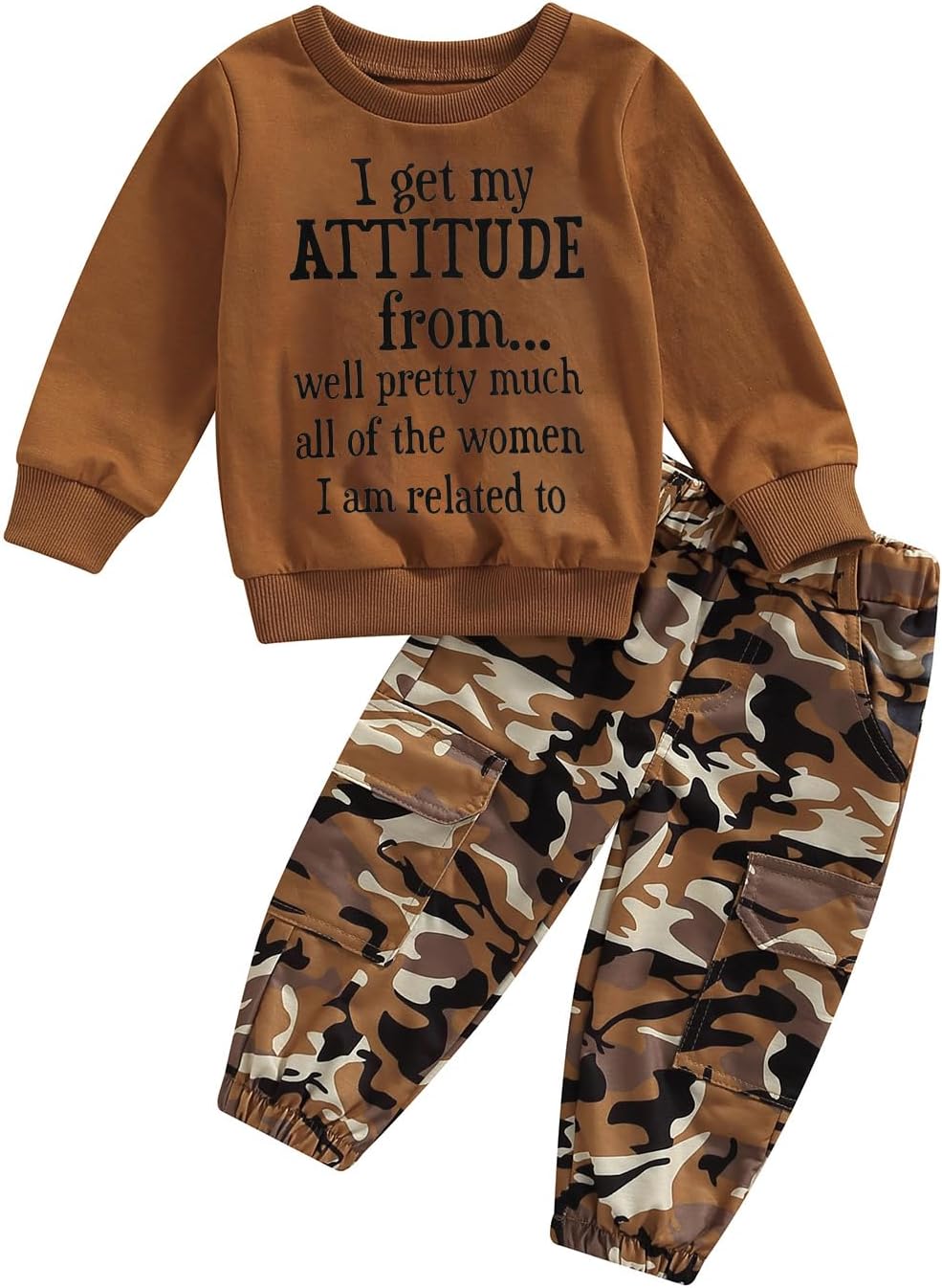 Girls Clothes 2T-6Y Sweatshirt & Camouflage Pants Set Kids Winter Sweatsuit