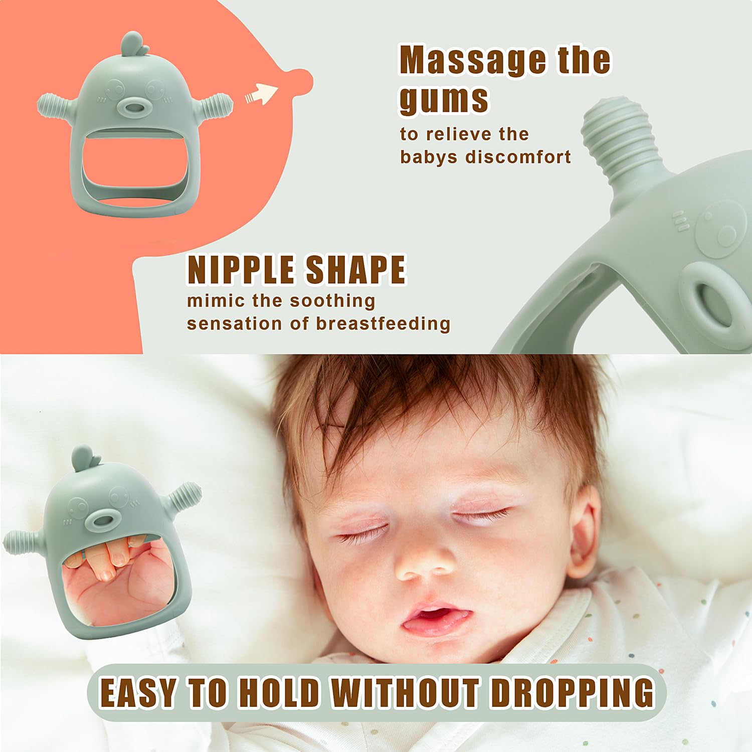 Baby Fruit Feeder & Breastmilk Popsicle Mold Set – 3 Pack Silicone Teething Relief Kit with Food Feeder Pacifier, Freezer Tray with Lid & Baby Teether Toy