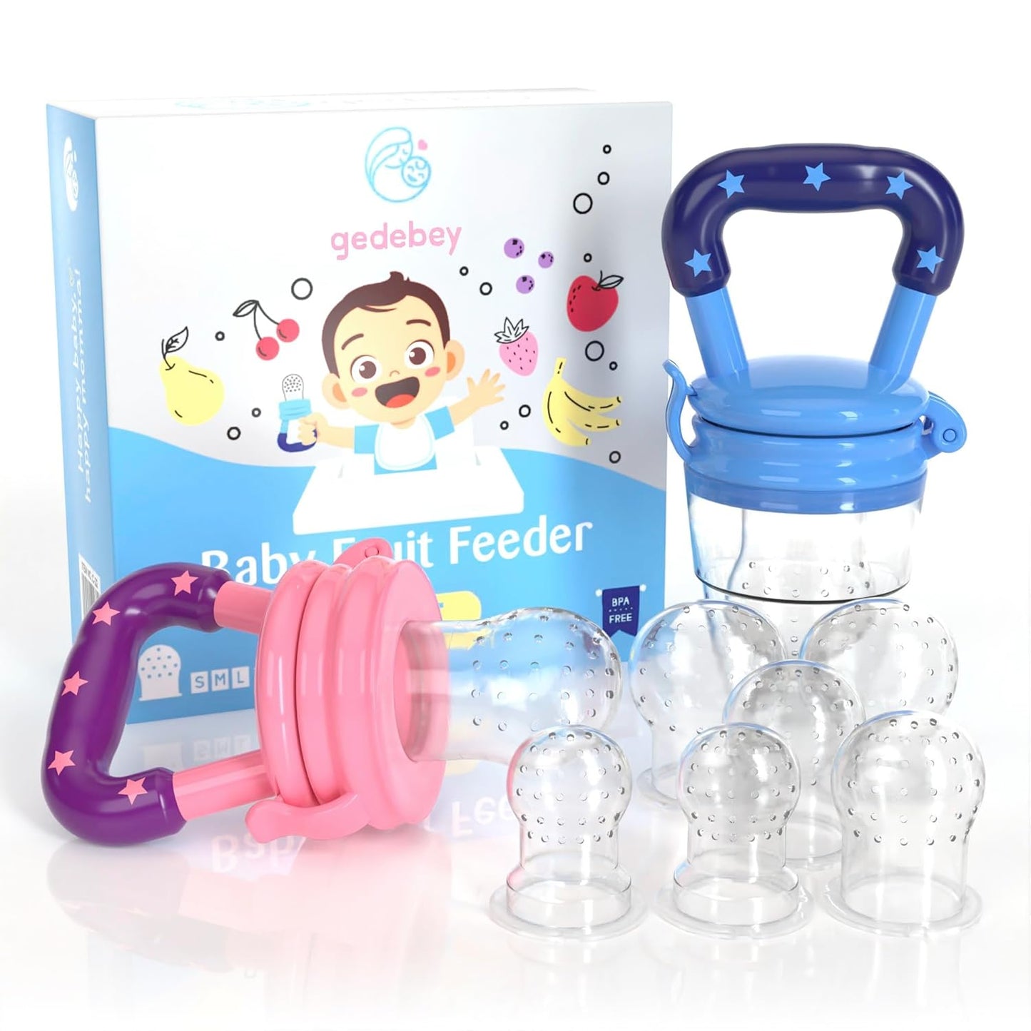 Baby Fruit Feeder & Breastmilk Popsicle Mold Set – 3 Pack Silicone Teething Relief Kit with Food Feeder Pacifier, Freezer Tray with Lid & Baby Teether Toy