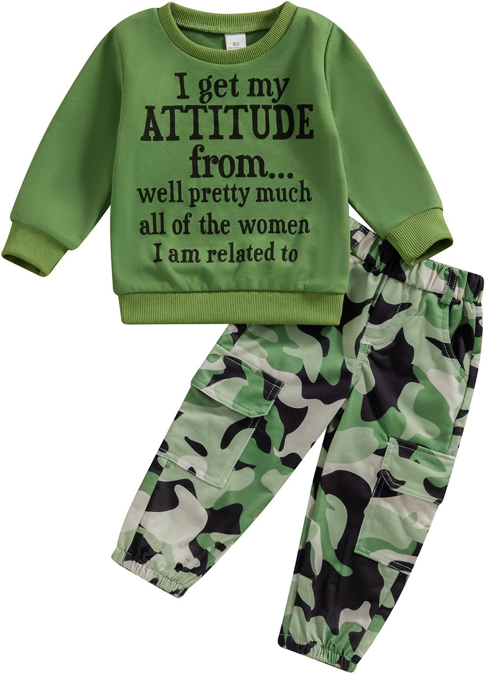 Girls Clothes 2T-6Y Sweatshirt & Camouflage Pants Set Kids Winter Sweatsuit