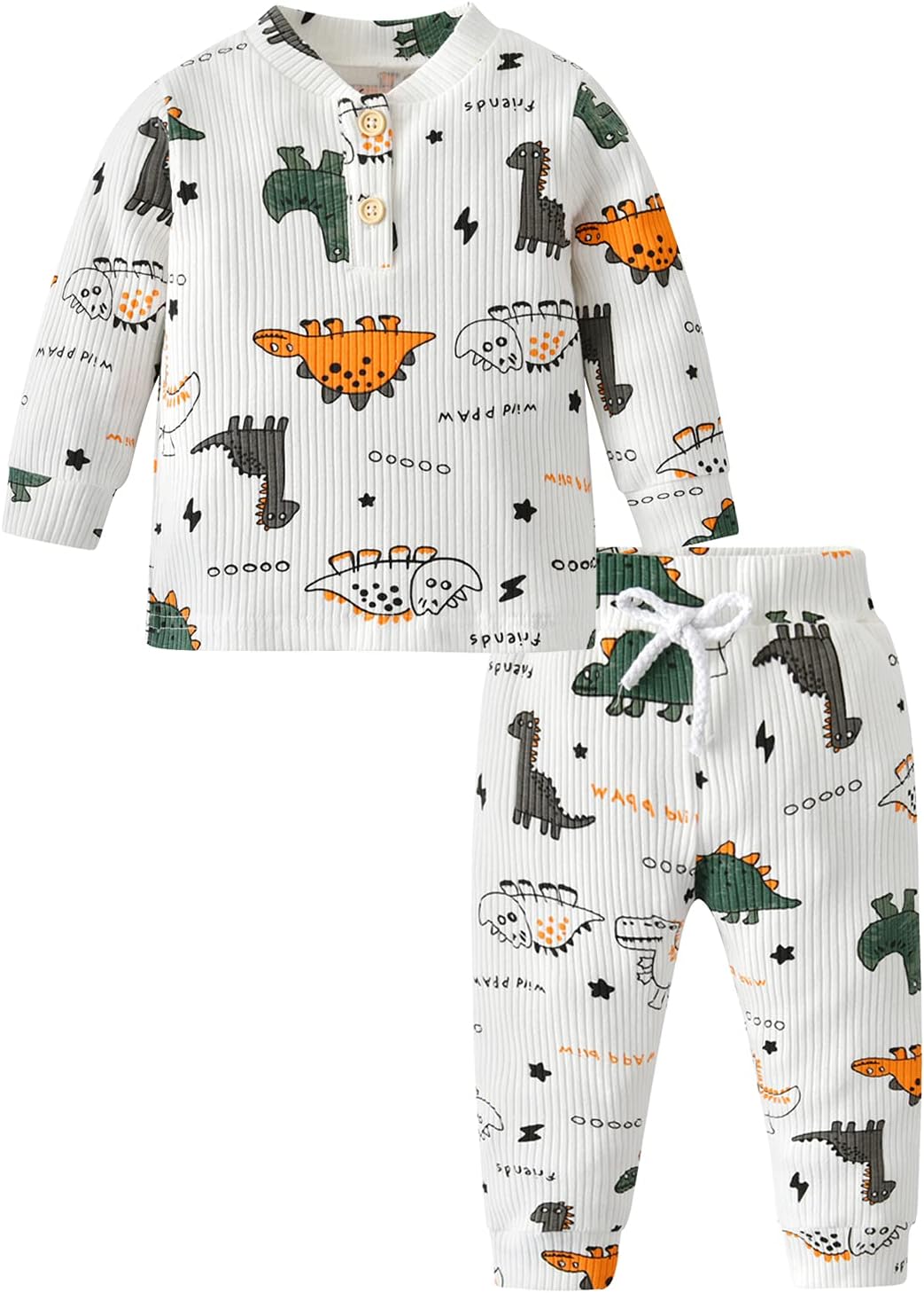 Toddler Infant Baby Boy Clothes Long Sleeve Letter Print Sweatshirt Tops + Pants 2PCS Outfit Set