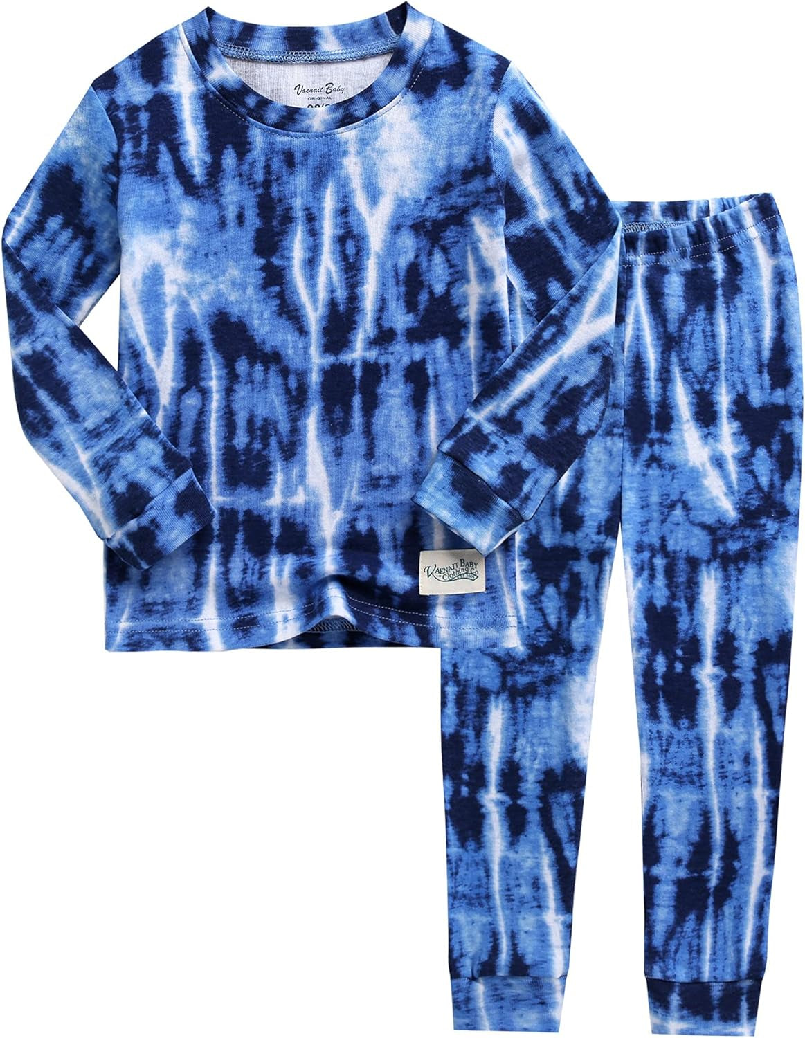 12M-12Y Toddler Kids Boys Girls 100% Cotton Marbling Tie-dye Sung Fit Sleepwear Pajamas 2Pcs Pjs Set
