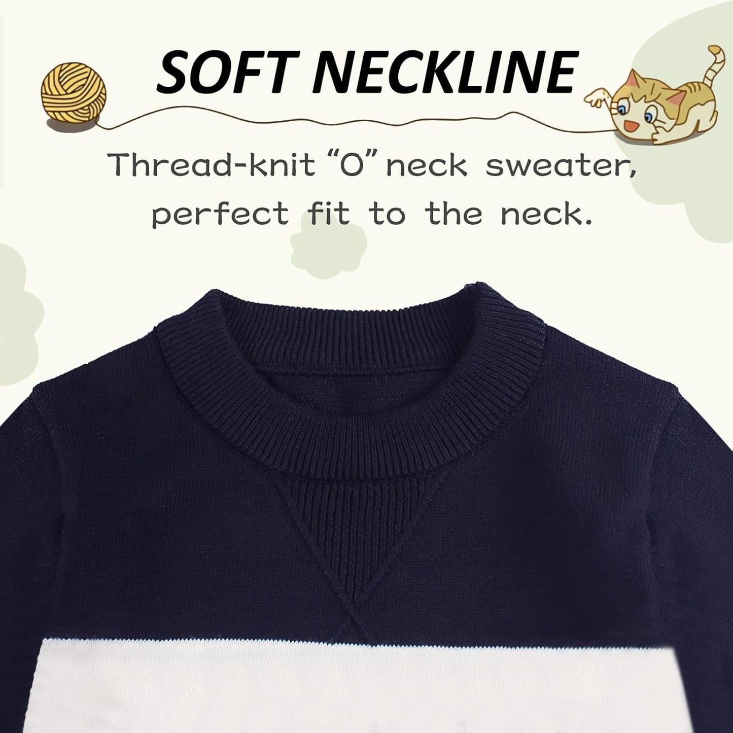  Long Sleeve Crewneck Striped Cotton Pullover Sweatshirt  1-5T