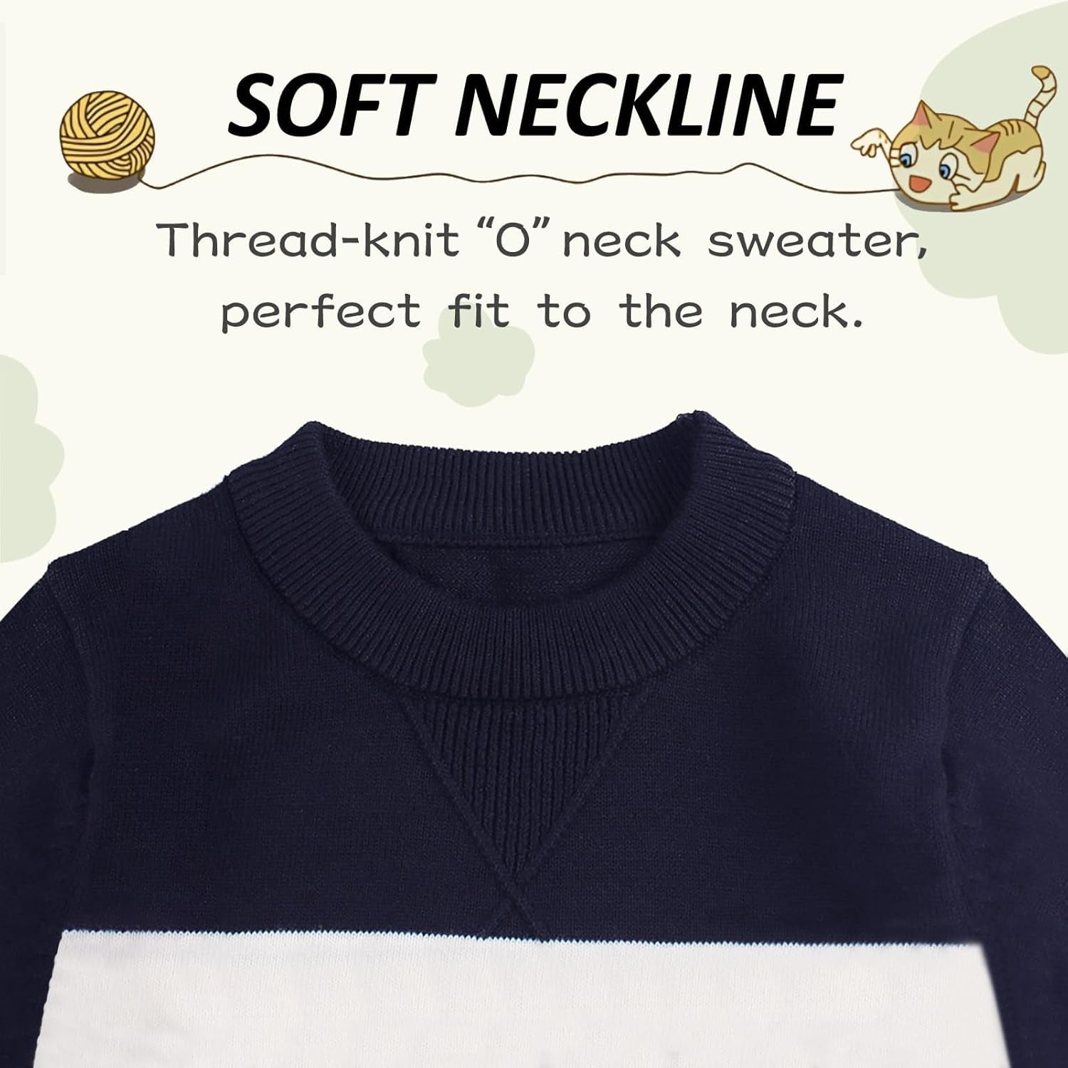  Long Sleeve Crewneck Striped Cotton Pullover Sweatshirt  1-5T