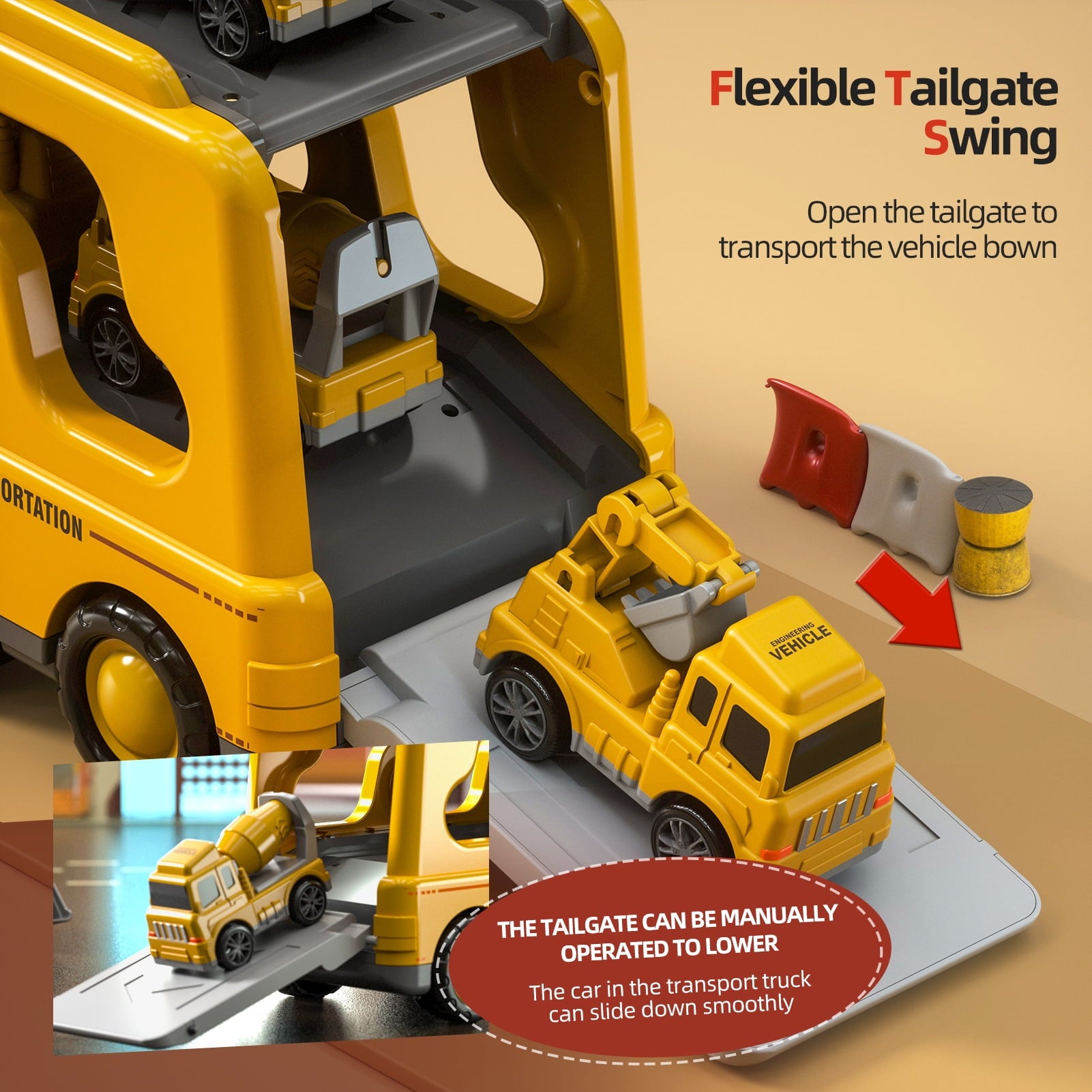 Truck Toys for Kids Boys, Car Set Boys Toys Ages 2Y-5Y, Birthday Gift for  Boys