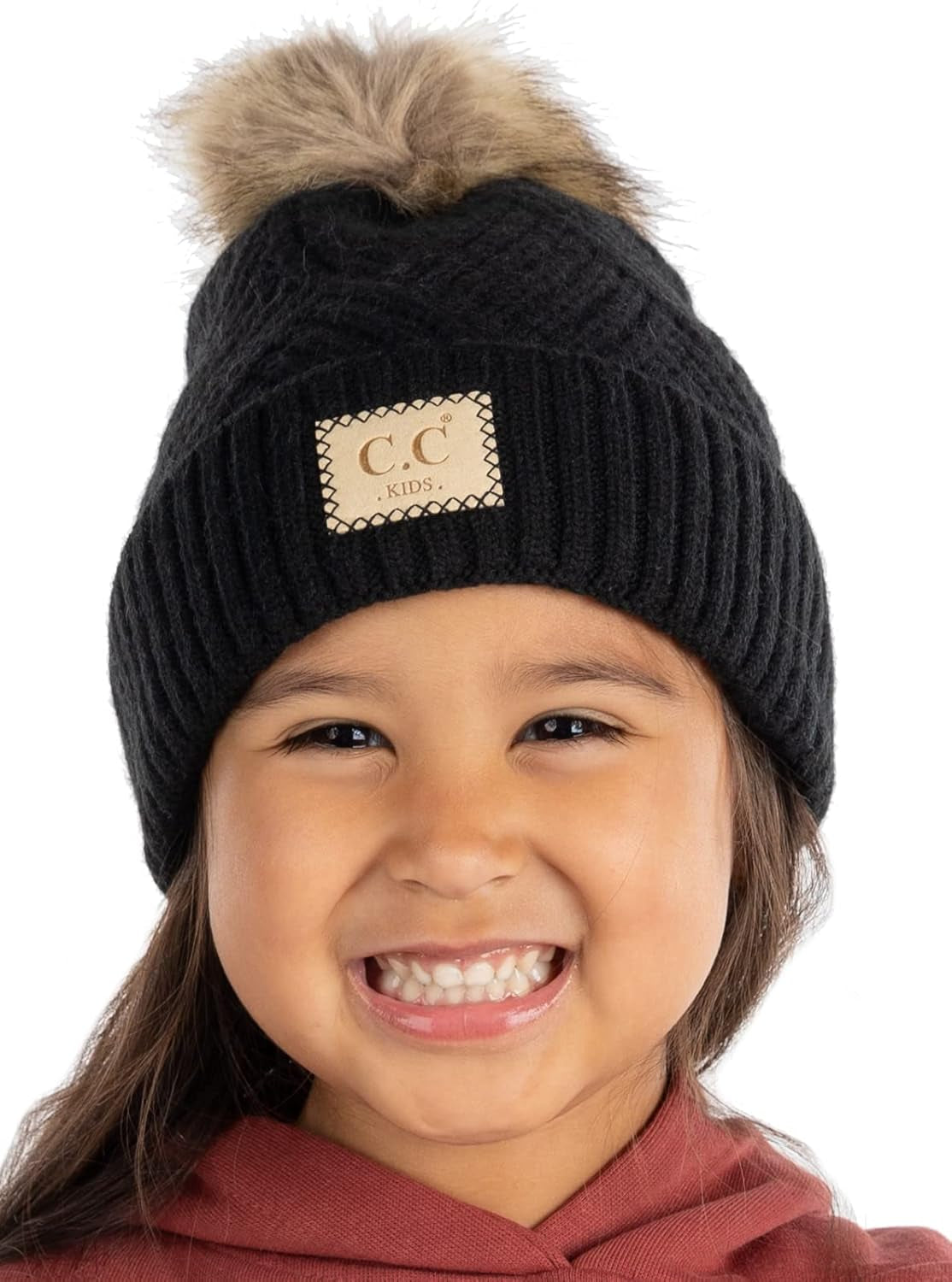 Cozy Toddler Cable Knit Pom Beanie - Warm Winter Hat for Kids
