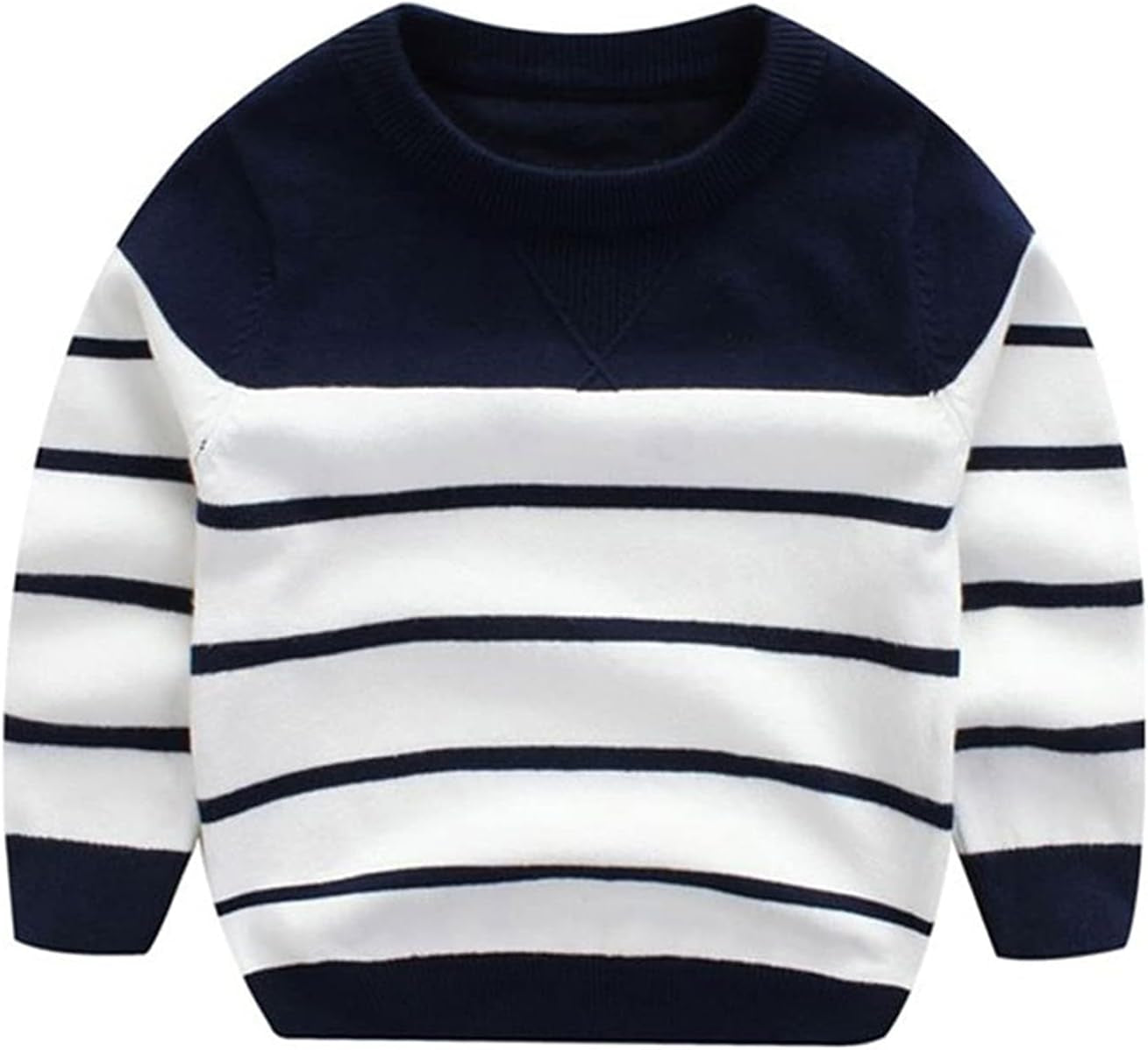  Long Sleeve Crewneck Striped Cotton Pullover Sweatshirt  1-5T