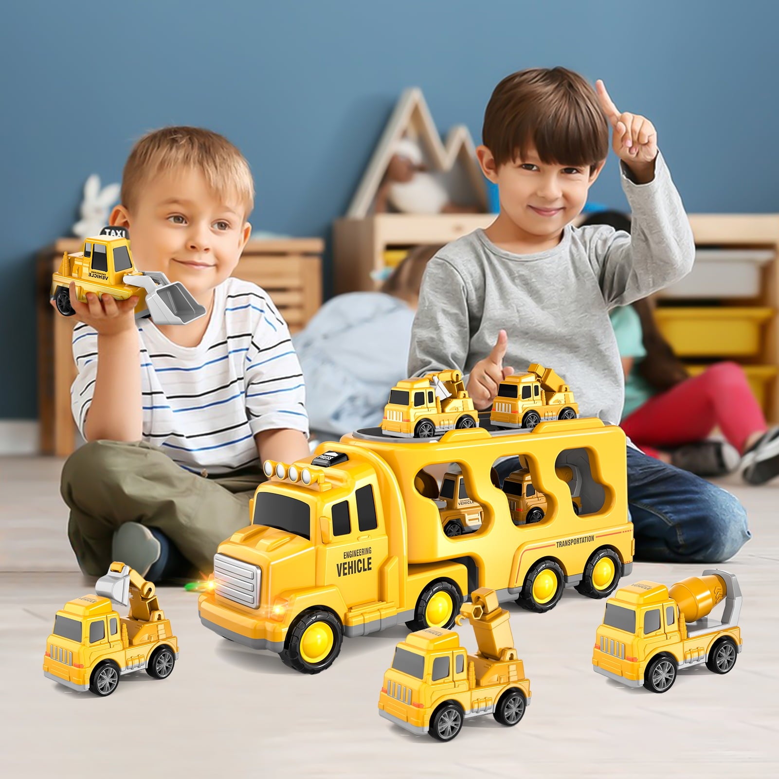 Truck Toys for Kids Boys, Car Set Boys Toys Ages 2Y-5Y, Birthday Gift for  Boys