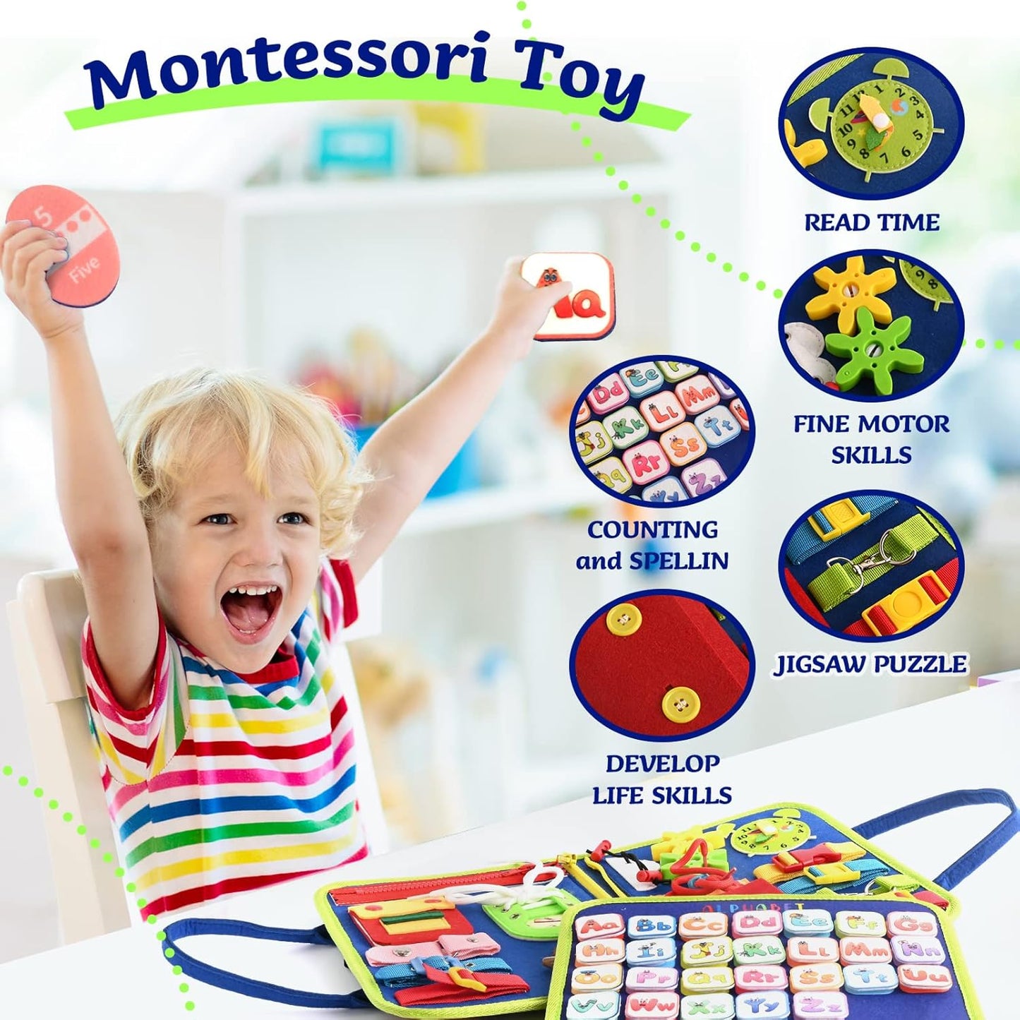 3-5 Year Old Toddler Learning Toy | Fine Motor Skills Development | Montessori Sensory Playset 
