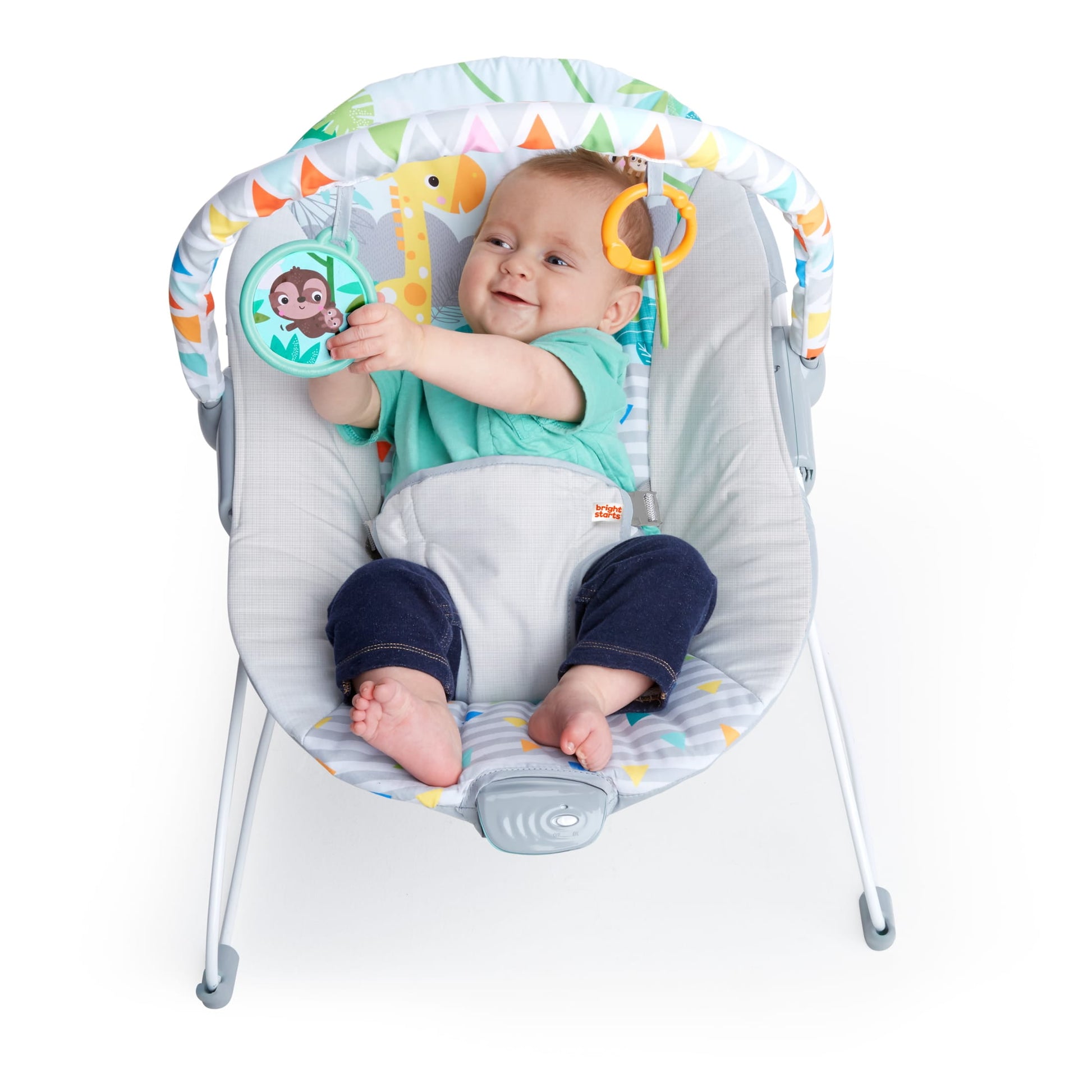 Vibrating Infant Baby Bouncer with Toy Bar, Safari Fun