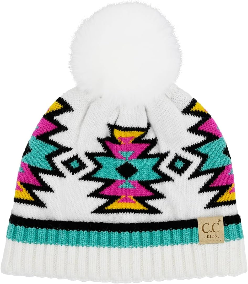 Cozy Toddler Cable Knit Pom Beanie - Warm Winter Hat for Kids