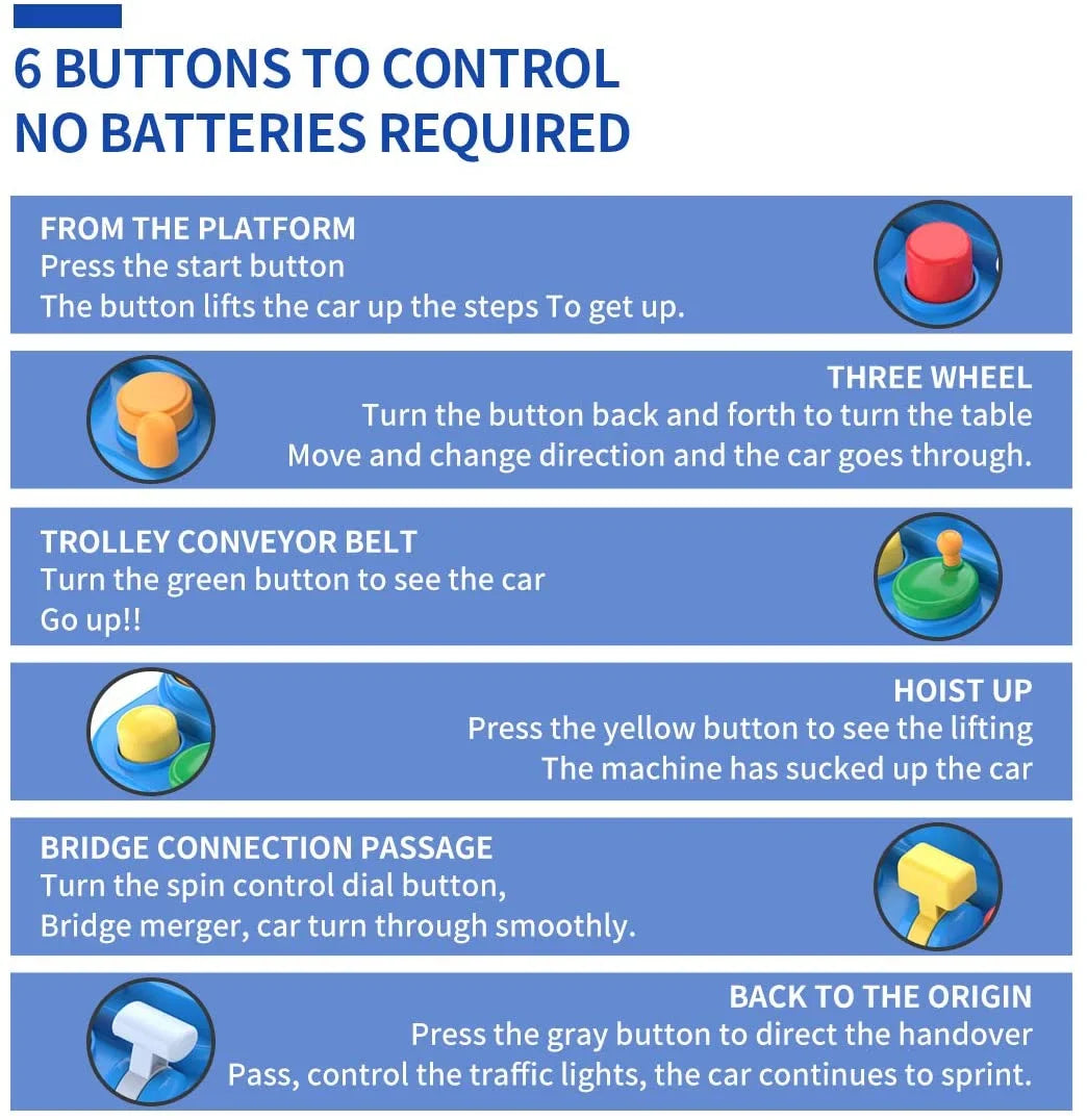 Adventure Race Car Toys for Boys 3-6 Years Race Track Playset Toddler Puzzles Interactive