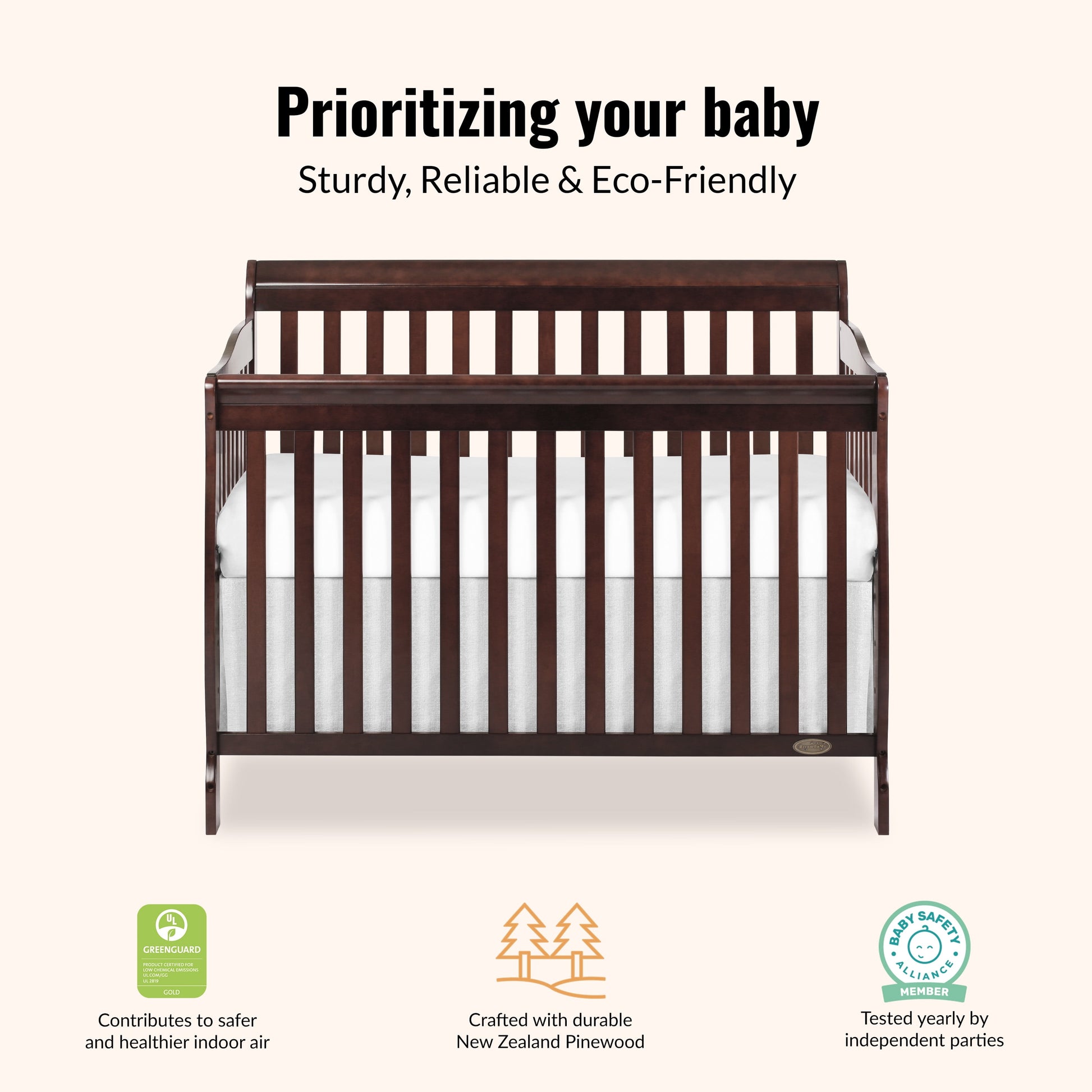 Ashton 5-In-1 Convertible Crib, Mattress Sold Separately, Greenguard Gold and JPMA Certified