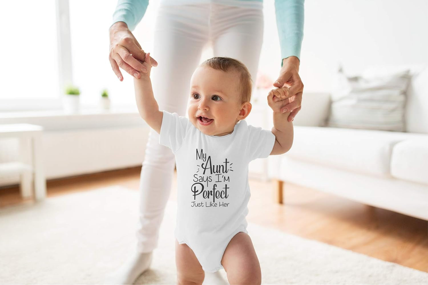 My Aunt Says I'M Perfect Just like Her - Funny Baby Essentials Bodysuit - Newborn Clothes