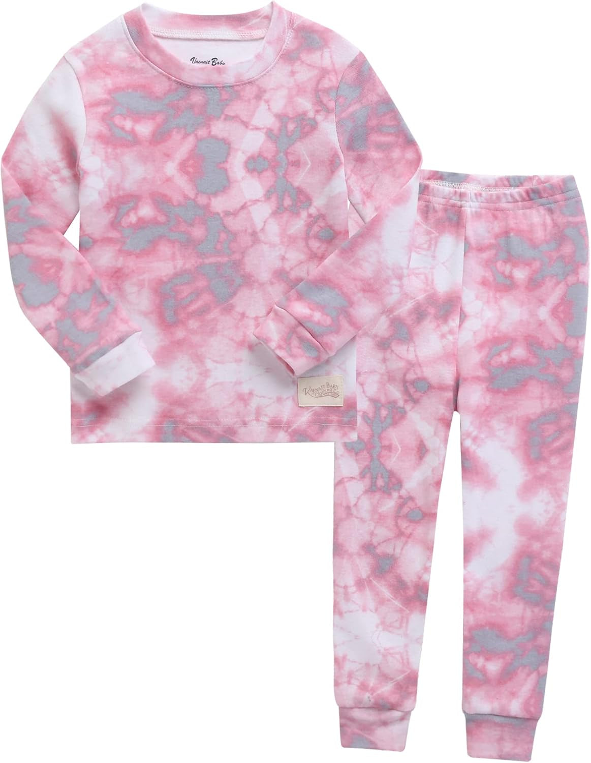 12M-12Y Toddler Kids Boys Girls 100% Cotton Marbling Tie-dye Sung Fit Sleepwear Pajamas 2Pcs Pjs Set