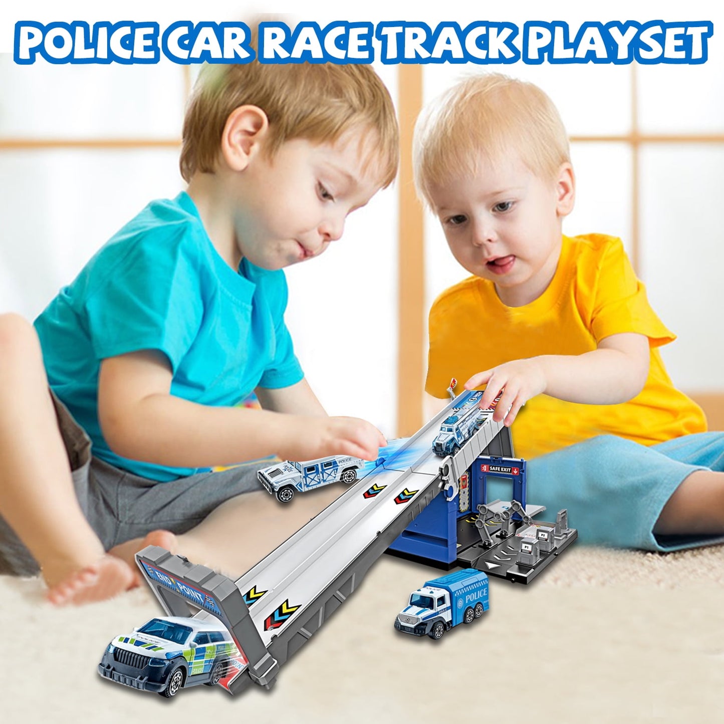 Toddler Toys for 3-7 Years Old Boys, Police Cars Toy Set for Kids